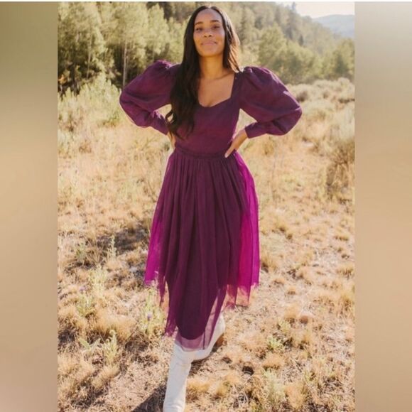 NWT Ivy City Co Florence Tulle Dress Plum size Large - Picture 3 of 13